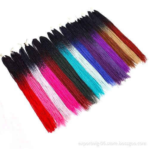 Senegalese Twist Crochet Braids Hair Small Twist Crochet Synthetic Braiding Hair Extensions Twist Braids Hair 24 inch